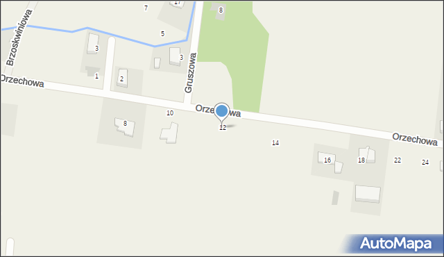 Santocko, Orzechowa, 12, mapa Santocko