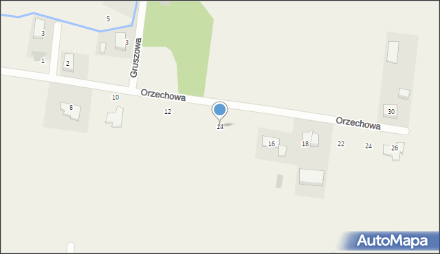 Santocko, Orzechowa, 14, mapa Santocko