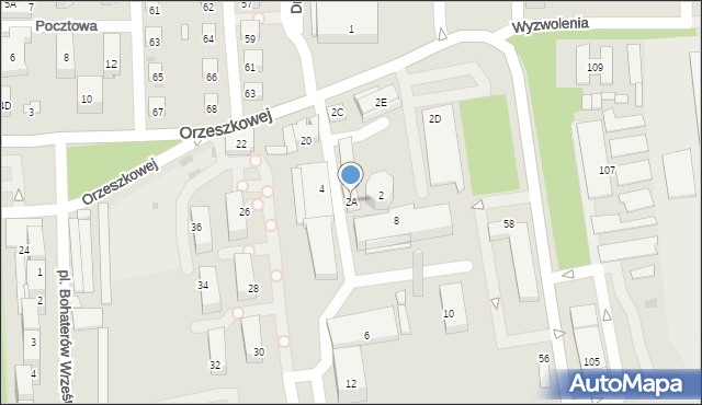 Siemianowice Śląskie, Orzeszkowej Elizy, 2A, mapa Siemianowice Śląskie