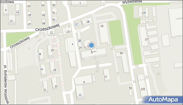 Siemianowice Śląskie, Orzeszkowej Elizy, 8, mapa Siemianowice Śląskie