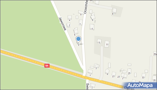 Sieniczno, Orzechówka, 1, mapa Sieniczno