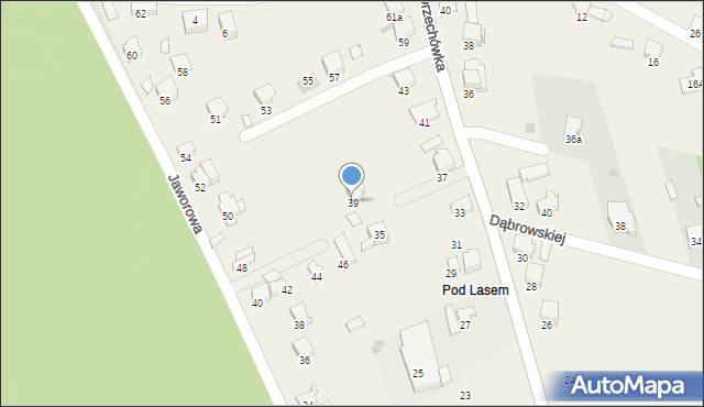 Sieniczno, Orzechówka, 39, mapa Sieniczno