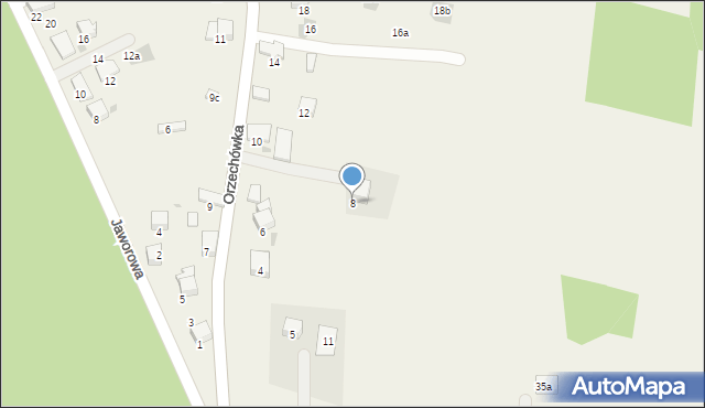 Sieniczno, Orzechówka, 8, mapa Sieniczno