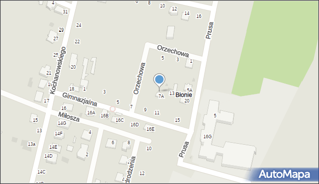 Skaryszew, Orzechowa, 7, mapa Skaryszew