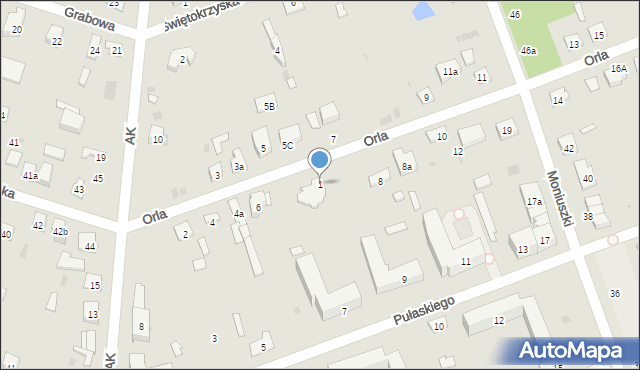 Skarżysko-Kamienna, Orla, 1, mapa Skarżysko-Kamienna