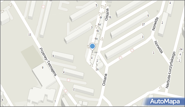 Skierniewice, Orkana Władysława, 4a, mapa Skierniewic