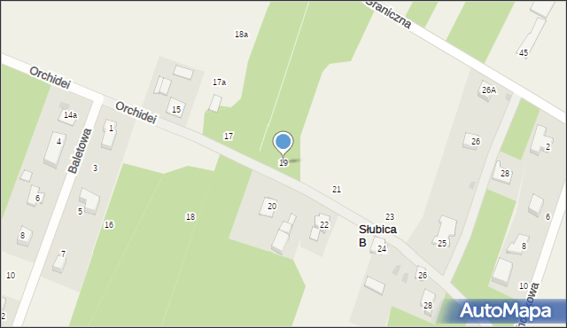 Słubica B, Orchidei, 19, mapa Słubica B
