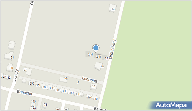 Słupsk, Ordonówny Hanki, 24c, mapa Słupska