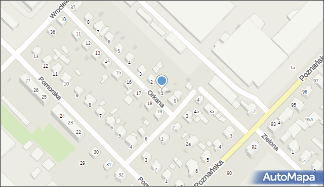 Słupsk, Orkana Władysława, 1, mapa Słupska