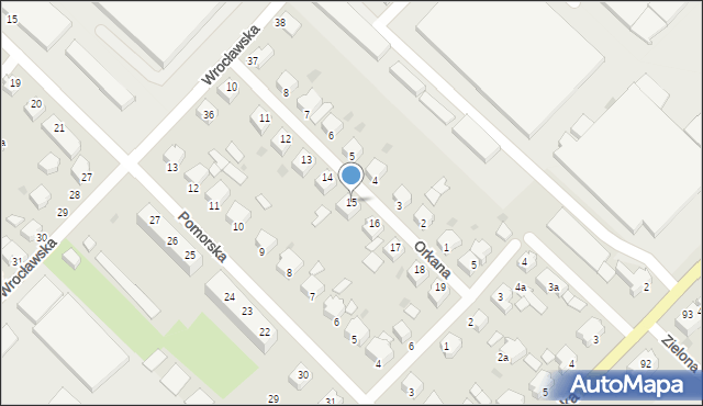 Słupsk, Orkana Władysława, 15, mapa Słupska