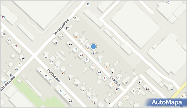 Słupsk, Orkana Władysława, 5, mapa Słupska