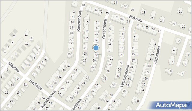 Smolec, Orzechowa, 22, mapa Smolec