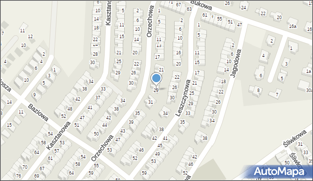 Smolec, Orzechowa, 29, mapa Smolec