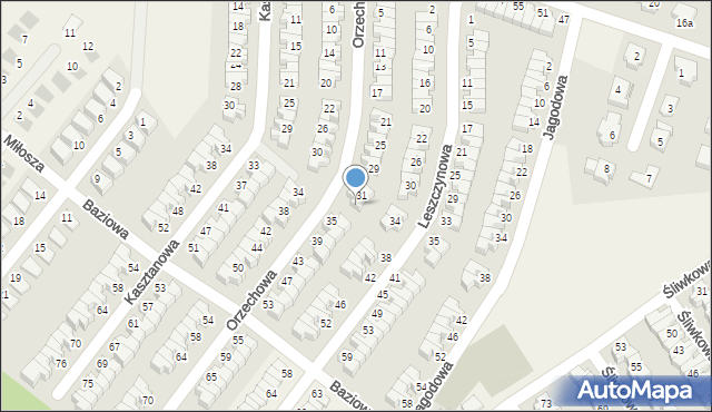 Smolec, Orzechowa, 33, mapa Smolec