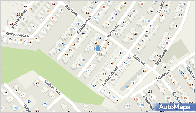 Smolec, Orzechowa, 67, mapa Smolec