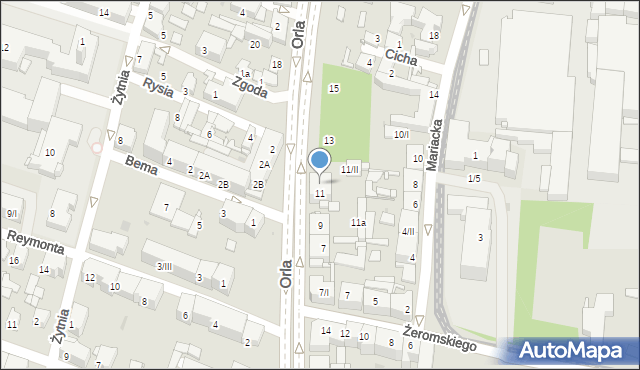 Sosnowiec, Orla, 11/I, mapa Sosnowca