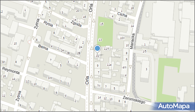 Sosnowiec, Orla, 11, mapa Sosnowca