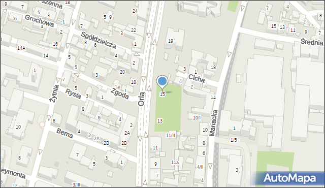 Sosnowiec, Orla, 15, mapa Sosnowca