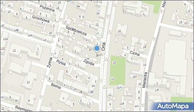 Sosnowiec, Orla, 18, mapa Sosnowca