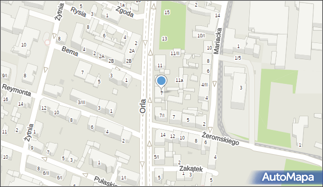 Sosnowiec, Orla, 7, mapa Sosnowca