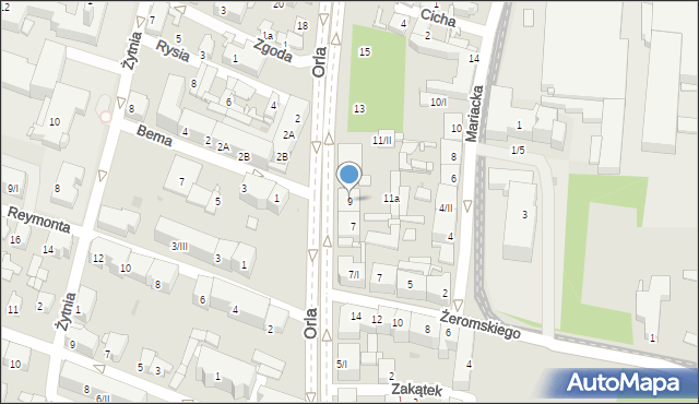 Sosnowiec, Orla, 9, mapa Sosnowca