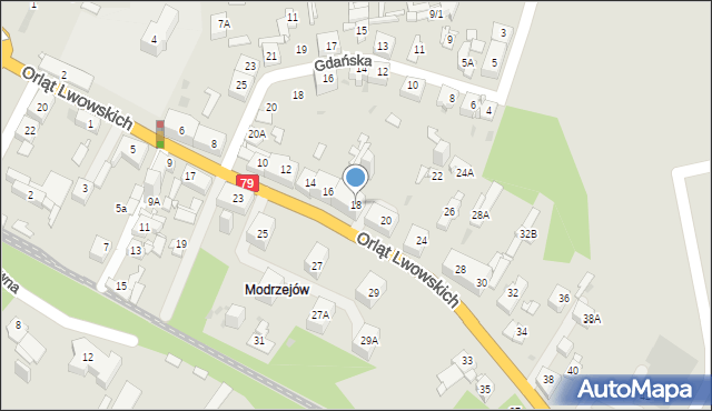 Sosnowiec, Orląt Lwowskich, 18, mapa Sosnowca