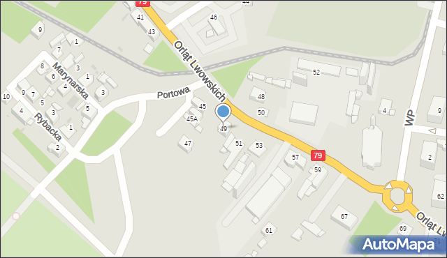 Sosnowiec, Orląt Lwowskich, 49, mapa Sosnowca