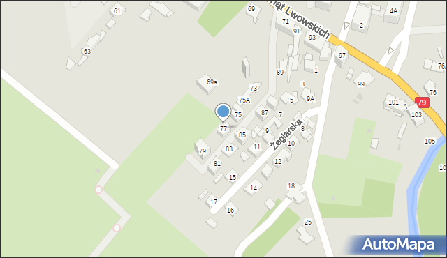 Sosnowiec, Orląt Lwowskich, 77, mapa Sosnowca