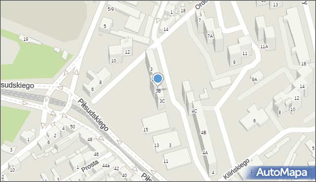 Sosnowiec, Ordonówny Hanki, 3B, mapa Sosnowca