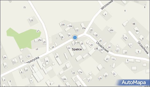 Spalice, Orzechowa, 17, mapa Spalice