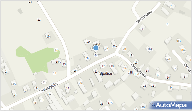 Spalice, Orzechowa, 24, mapa Spalice