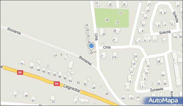 Środa Śląska, Orla, 42, mapa Środa Śląska