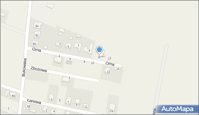 Strykowo, Orna, 11, mapa Strykowo