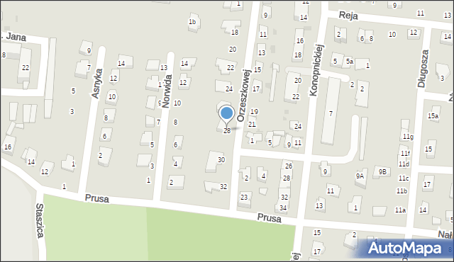 Strzelin, Orzeszkowej Elizy, 28, mapa Strzelin