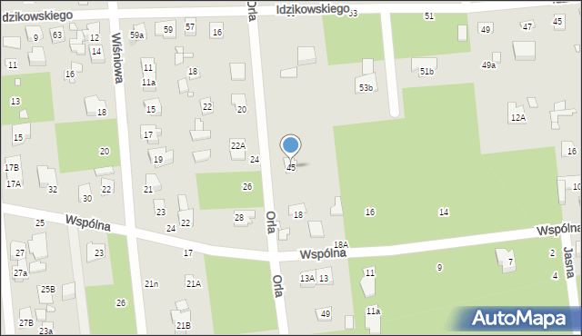 Sulejówek, Orla, 45, mapa Sulejówek