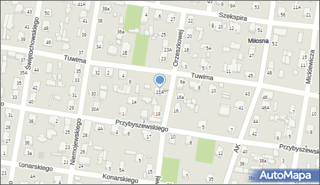 Sulejówek, Orzeszkowej Elizy, 21A, mapa Sulejówek