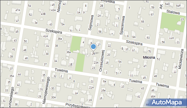 Sulejówek, Orzeszkowej Elizy, 25, mapa Sulejówek