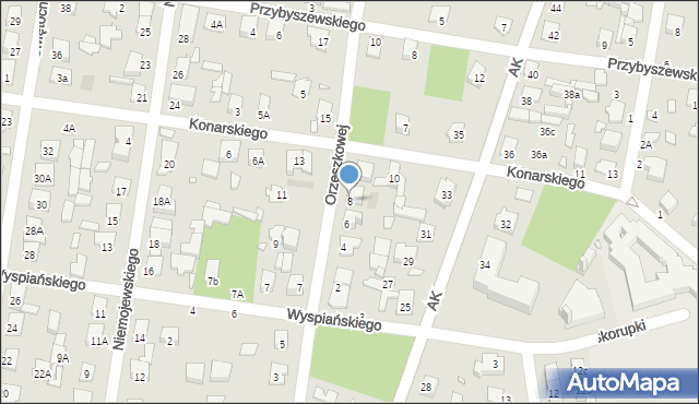 Sulejówek, Orzeszkowej Elizy, 8, mapa Sulejówek