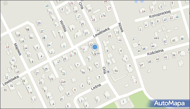 Supraśl, Orla, 9, mapa Supraśl