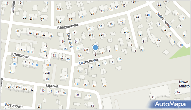 Suwałki, Orzechowa, 1, mapa Suwałk