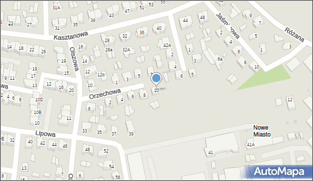 Suwałki, Orzechowa, 10, mapa Suwałk