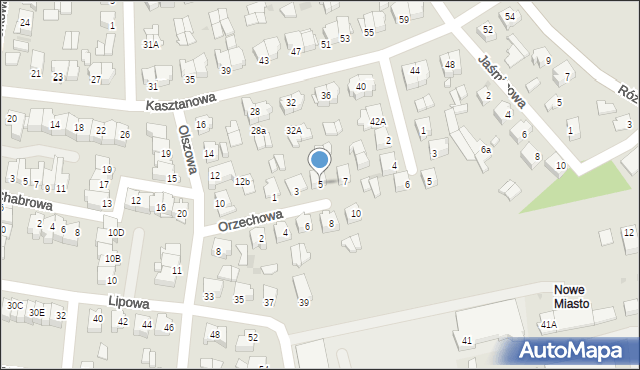 Suwałki, Orzechowa, 5, mapa Suwałk
