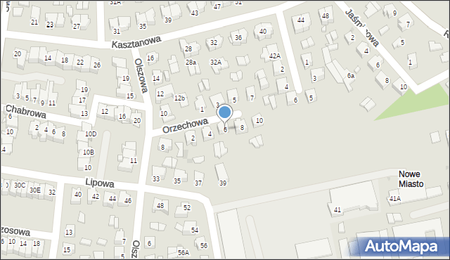 Suwałki, Orzechowa, 6, mapa Suwałk