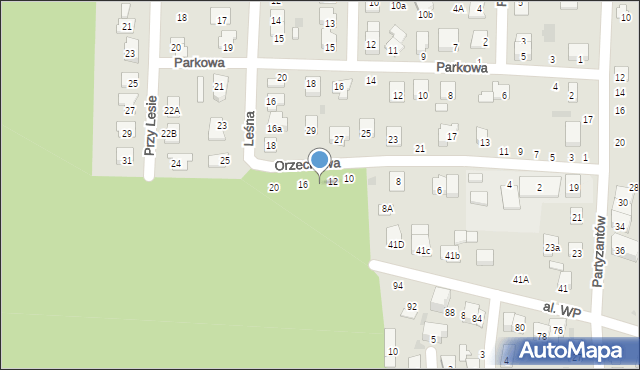 Świdnik, Orzechowa, 14, mapa Świdnika