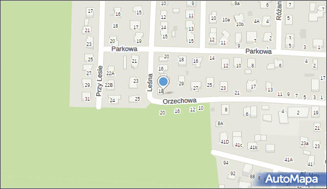 Świdnik, Orzechowa, 31, mapa Świdnika