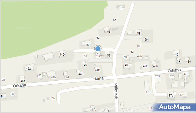 Szaflary, Orkana Władysława, 51a, mapa Szaflary