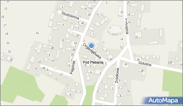 Szaniec, Organistówka, 1, mapa Szaniec