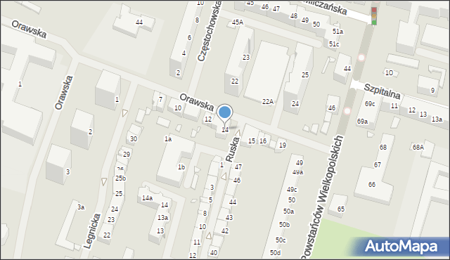 Szczecin, Orawska, 14, mapa Szczecina