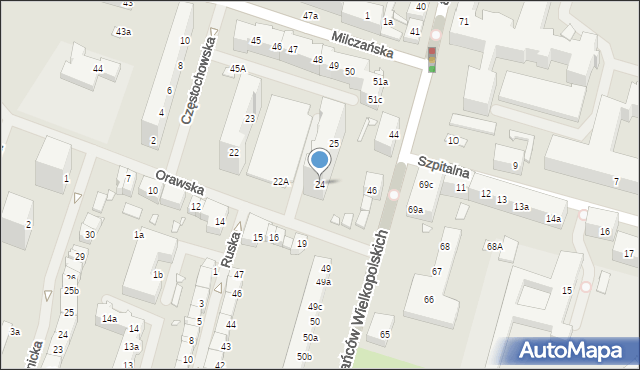 Szczecin, Orawska, 24, mapa Szczecina