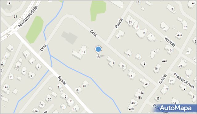 Szczecin, Orla, 10, mapa Szczecina